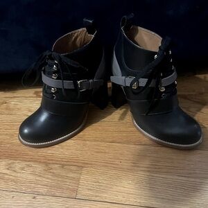 CHLOE ankle boots black with gray 37 US 7.